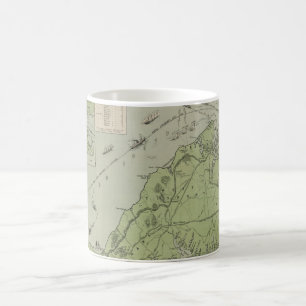 Taza De Café Mapa del vintage de Marthas Vineyard (1913)