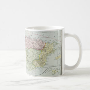 Taza De Café Mapa del vintage de Puerto Rico (1901)