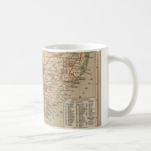 Taza De Café Mapa del vintage de Suráfrica (1880)