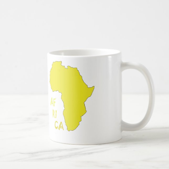 Taza De Café Mapa divertido de África amarillo (Derecha)