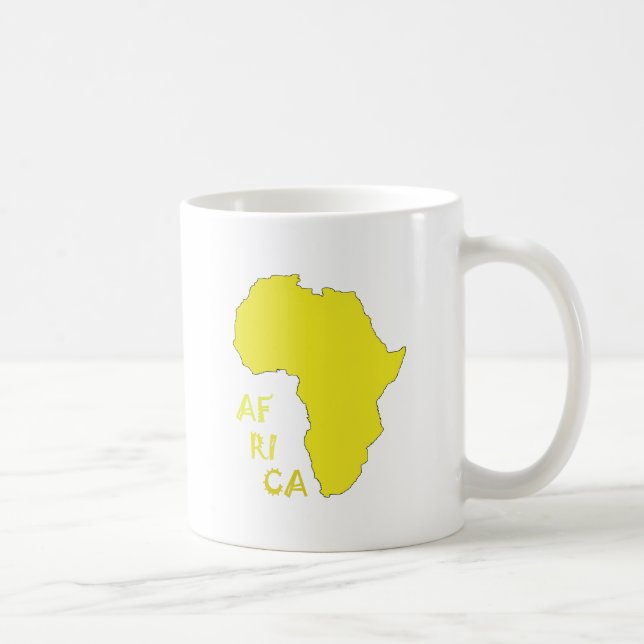 Taza De Café Mapa divertido de África amarillo (Derecha)