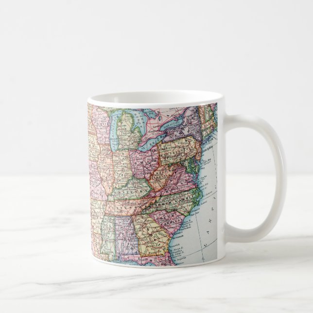 Taza De Café Mapa: Estados Unidos, 1905 (Derecha)