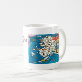 Taza De Café Mapa estatal de Alaska café Mug