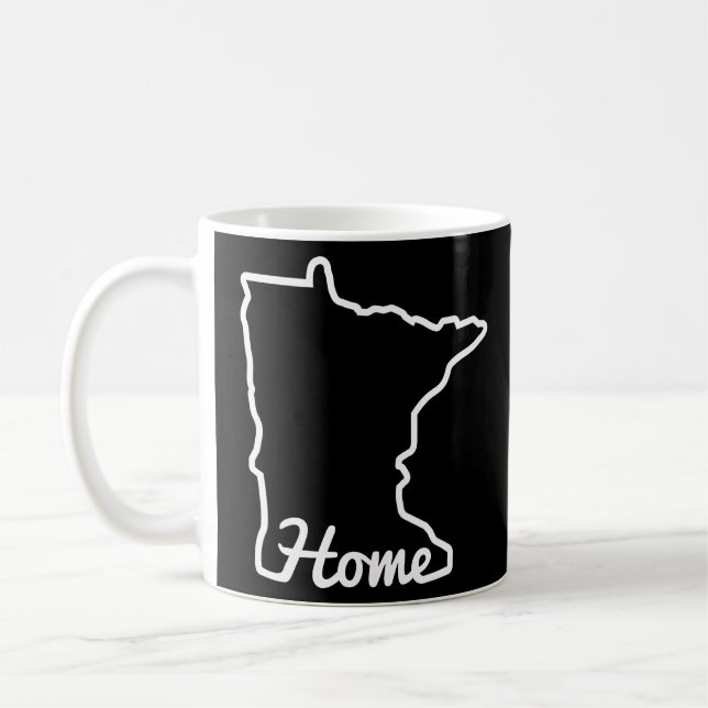 Taza De Café Mapa estatal de Minnesota Hogar Mn Minnesotan (Izquierda)