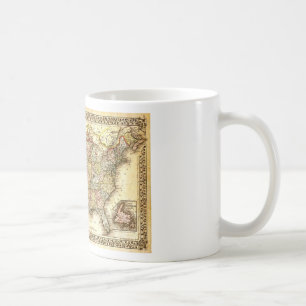 Taza De Café Mapa general de Vintage Old USA
