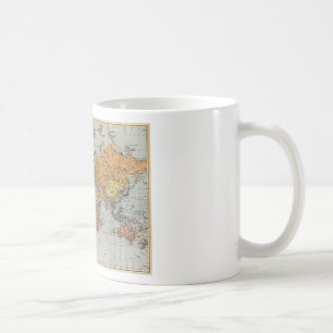 Taza De Café Mapa general vintage del mundo