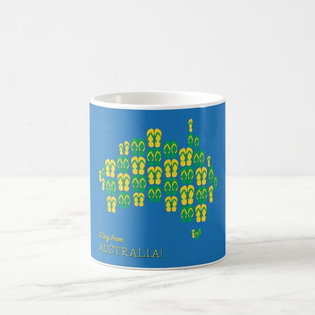 Taza De Café Mapa hecho de thongs australianos (Centro)