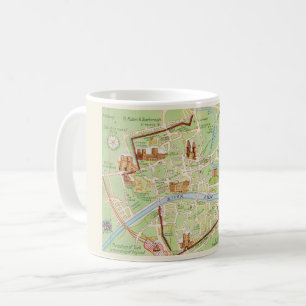 Taza De Café Mapa ilustrado antiguo de York Inglaterra