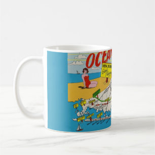 Taza De Café Mapa ilustrado de Jersey Shore