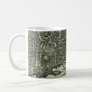 Taza De Café Mapa ilustrado del vintage de las MAMÁES de