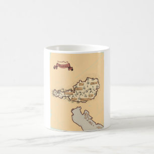 Taza De Café Mapa ilustrado vintage de Austria