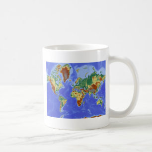 Taza De Café Mapa internacional de la geografía mundial
