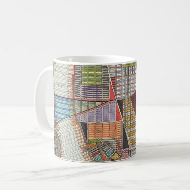 Taza De Café Mapa moderno de Nueva York II (Anverso izquierdo)