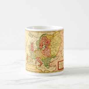 Taza De Café Mapa Moll Herman del siglo XVII de Europa