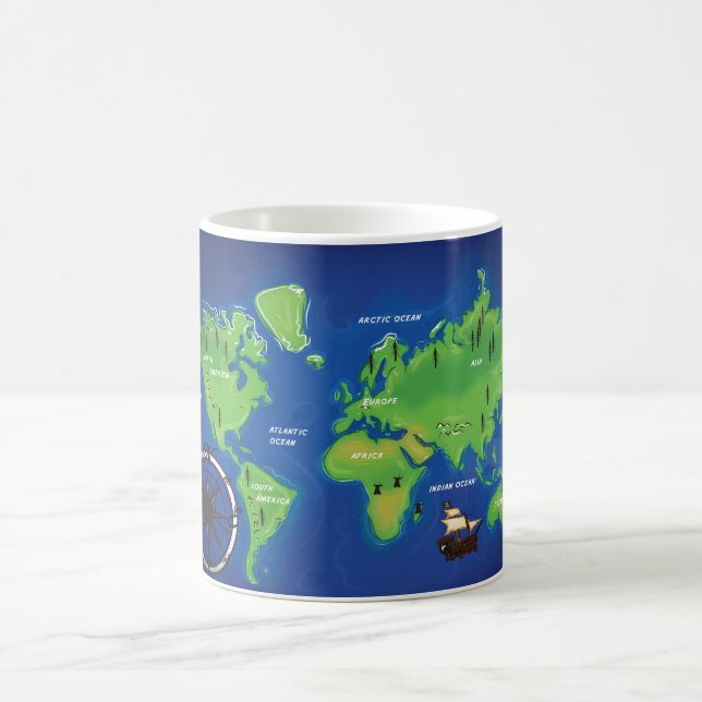 Taza De Café Mapa mundial (Centro)