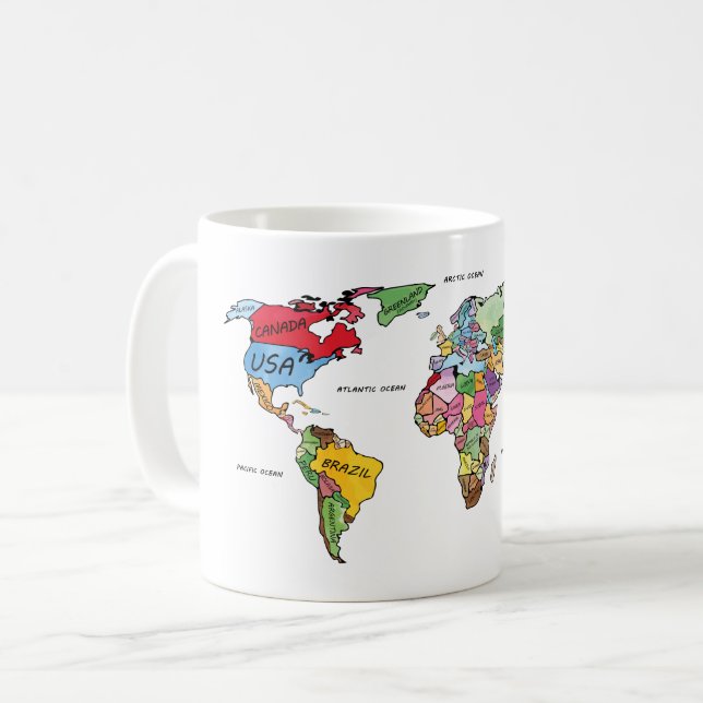 Taza De Café Mapa mundial (Anverso izquierdo)