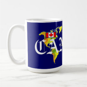 TAZA DE CAFÉ MAPA MUNDIAL DE CANADÁ