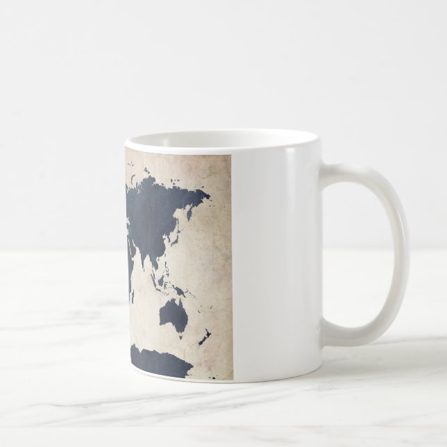 Taza De Café Mapa mundial de la marina afectada (Derecha)