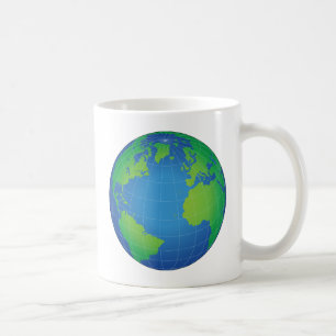 Taza De Café Mapa mundial del planeta