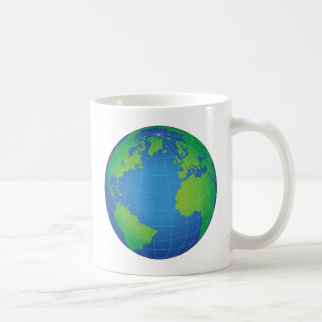 Taza De Café Mapa mundial del planeta (Derecha)