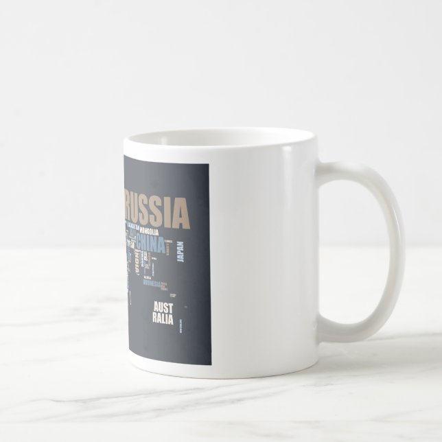 Taza De Café Mapa mundial en palabras (Derecha)