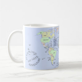 Taza De Café Mapa Mundial - Planeando mi Próxima Aventura - Per