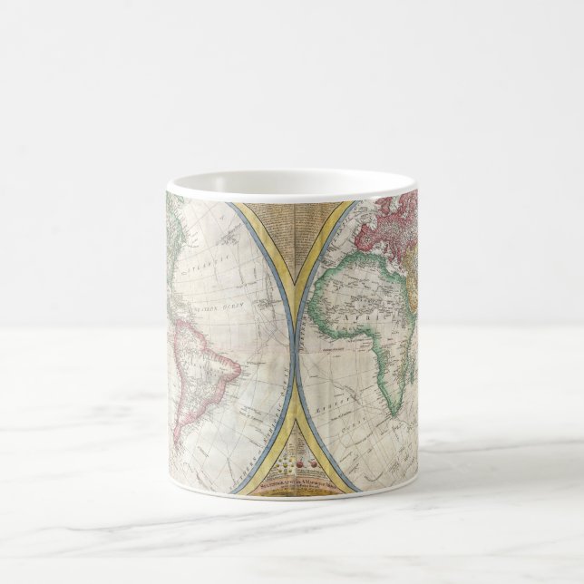 Taza De Café MAPA MUNDIAL Vintage (Centro)