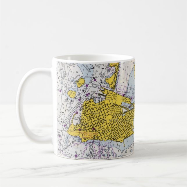 Taza De Café Mapa náutico clave del oeste de Florida (Izquierda)