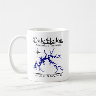 Taza De Café Mapa Náutico del Lago Dale Hollow Kentucky Tenness