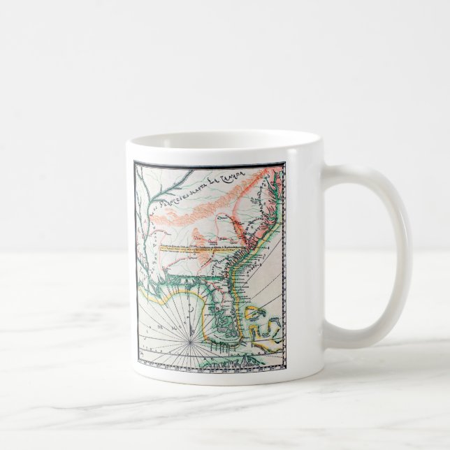 Taza De Café Mapa: Norteamérica, 1742 (Derecha)