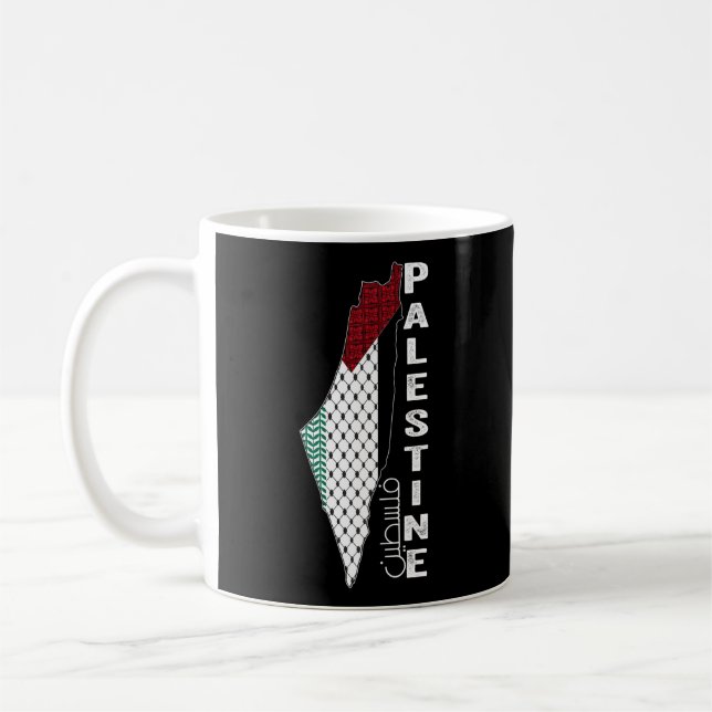 Taza De Café Mapa palestino Keffiyeh Patrones de la túnica Pale (Izquierda)