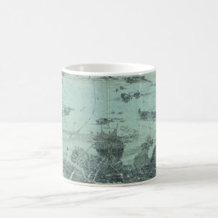 Taza De Café Mapa pictórico antiguo del puerto de Boston (1897)