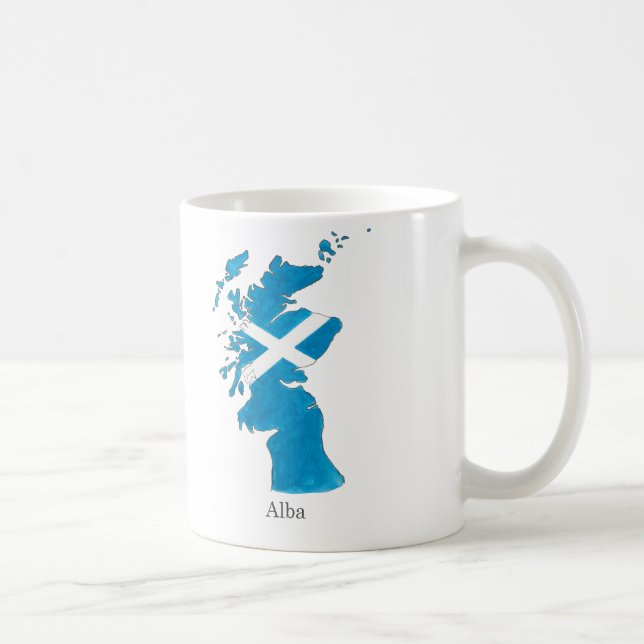 Taza De Café Mapa pintado de Escocia/Alba Mug gaélico escocés (Derecha)