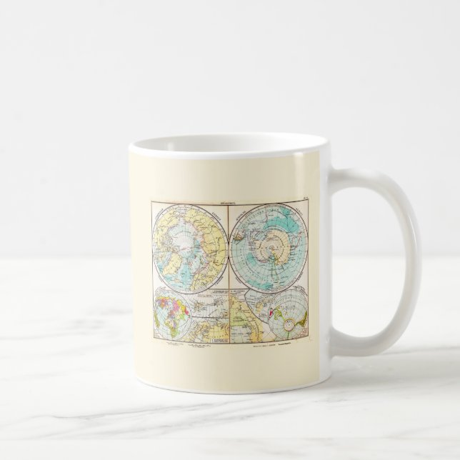 Taza De Café Mapa polar en alemán (Derecha)