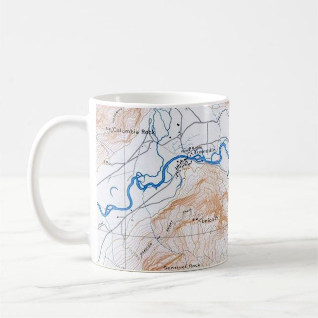 Taza De Café Mapa postal del Parque Nacional Yosemite (Izquierda)