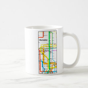 Taza De Café Mapa Retro del Metro de Manhattan Nueva York Nyc T