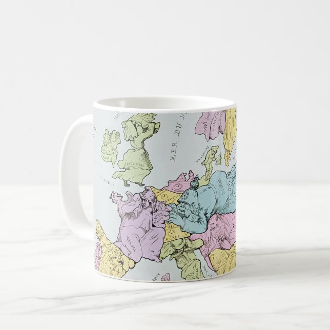 Taza De Café Mapa satírico de Europa el | 1871 (Anverso izquierdo)