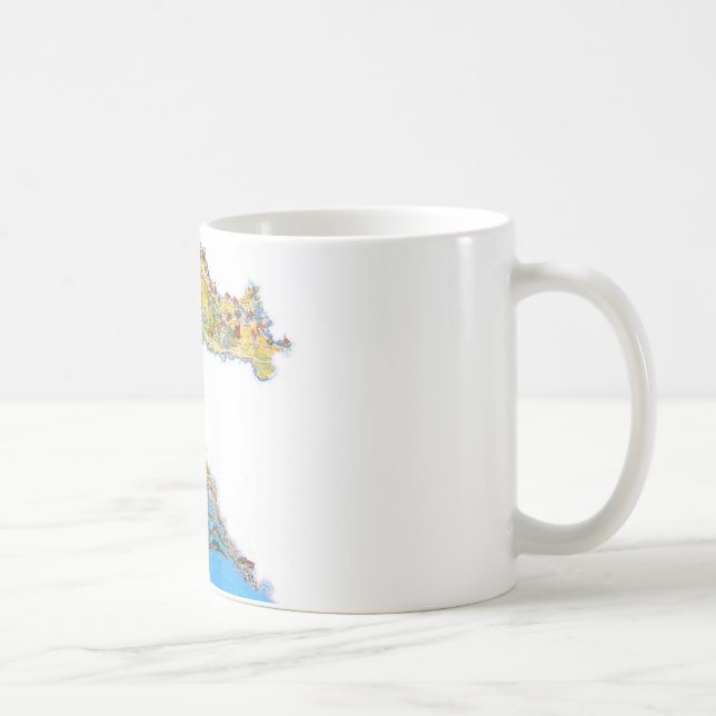 Taza De Café Mapa turístico de Croacia, mapa del turistička del (Derecha)