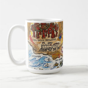 Taza De Café Mapa turístico detallado de Santa Cruz – Punto de