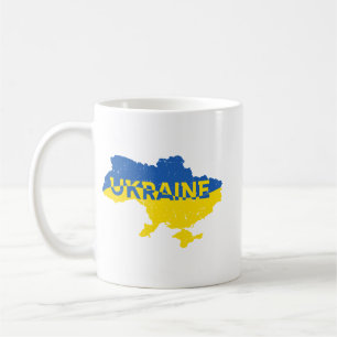 Taza De Café Mapa ucraniano con inscripción Ucrania. Ucrania