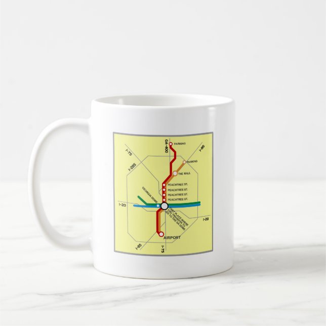 Taza De Café Mapa útil del subterráneo de Atlanta (Izquierda)