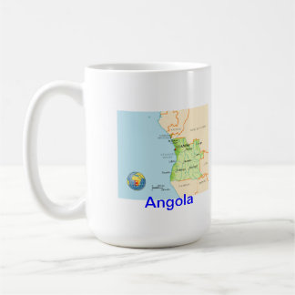Taza De Café Mapa y bandera de Angola