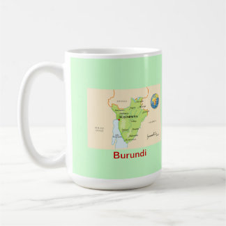 Taza De Café Mapa y bandera de Burundi