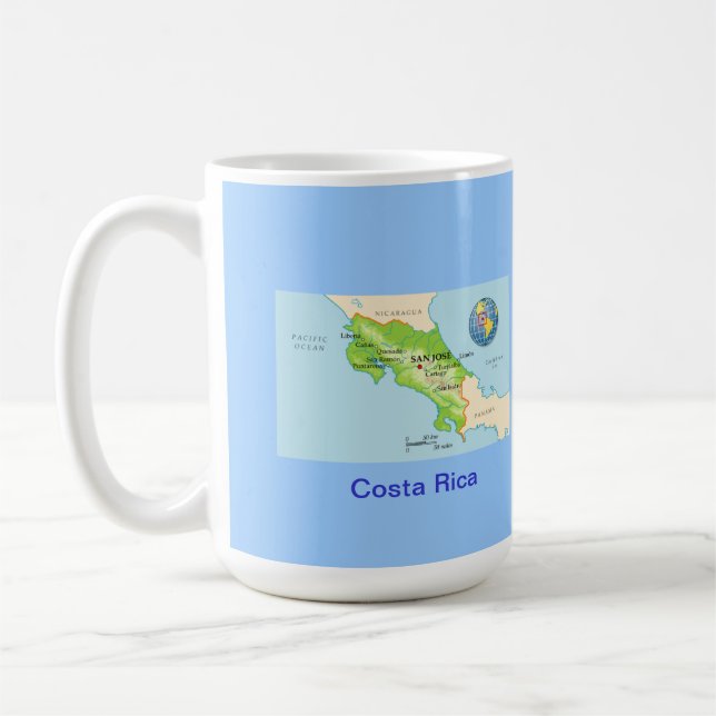 Taza De Café Mapa y bandera de Costa Rica (Izquierda)