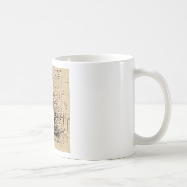 Taza De Café Mapa y barco del antiguo general de Francia (Derecha)