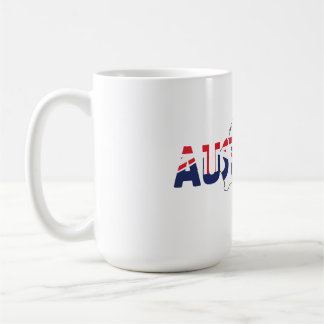 Taza De Café Mapa y texto de la bandera patriótica de Australia