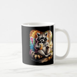 Taza De Café Mapache bebiendo café helado meme divertido de ani