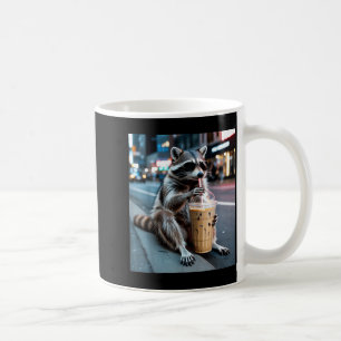 Taza De Café Mapache bebiendo café helado meme divertido de ani