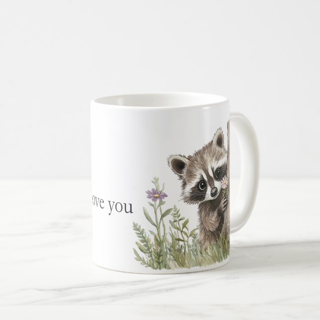 Taza De Café Mapache de Amor Dulce (Anverso derecho)