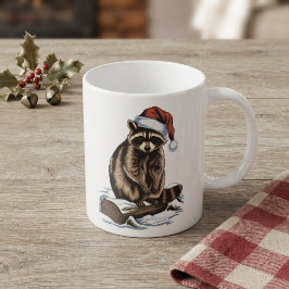 Taza De Café Mapache de Navidad
